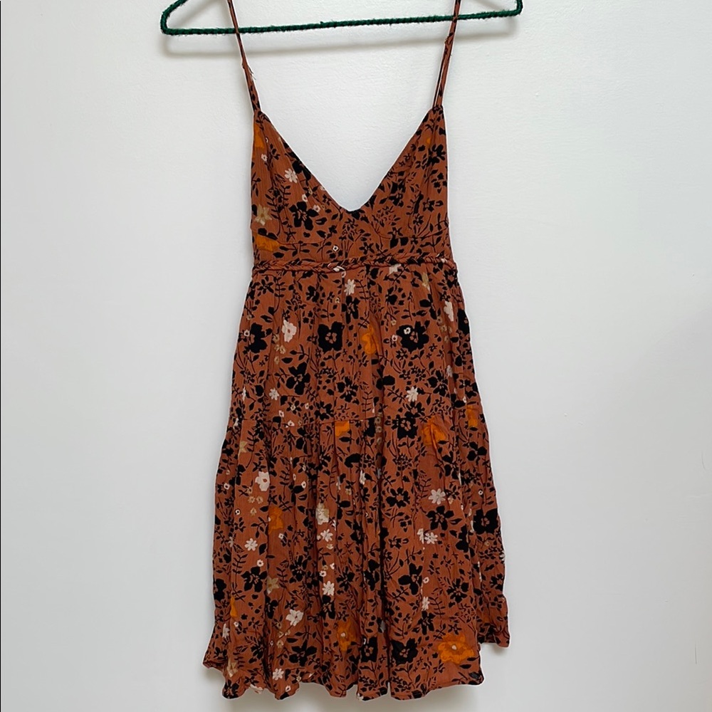 Free People Orange Sleeveless Mini Sundress